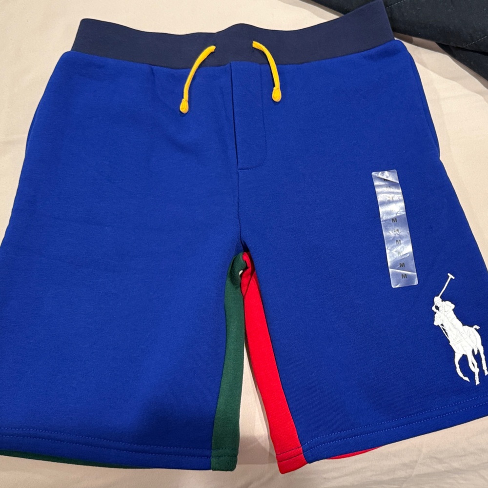 Polo by Ralph Lauren boys Blue Shorts with Red and Green Accents